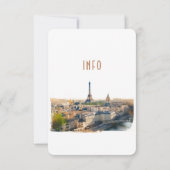 結婚のINFOと詳細の挿入Paris France Invite 招待状 (裏面)