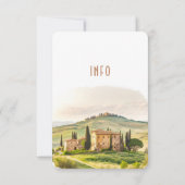 結婚のINFOと詳細Tuscanyの挿入 招待状 (裏面)