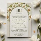 結婚のINFOカードの挿入ヴィンテージアールヌーボーミュシャ 箔招待状