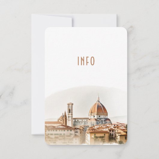 結婚のInsert INFOと詳細Florence Italy 招待状 (裏面)