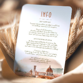 結婚のInsert INFOと詳細Florence Italy 招待状
