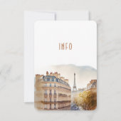 結婚のInsert INFOと詳細Paris France 招待状 (裏面)