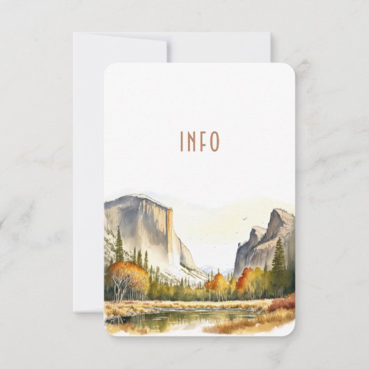結婚のInsert INFOと詳細Yosemite Park 招待状 (裏面)