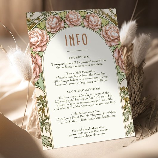 結婚のInsert INFOヴィンテージアールヌーボーミュシャ 招待状