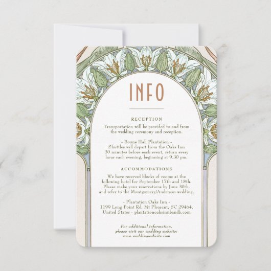 結婚のInsert INFOヴィンテージアールヌーボーbyミュシャI 招待状 (正面)