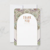 結婚のInsert Thank Youヴィンテージアールヌーボー 招待状 (正面)
