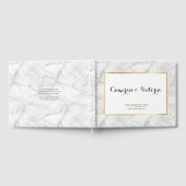 結婚のKEEPSAKEスタイリッシュフェイク金ゴールド枠 ゲストブック (全面)