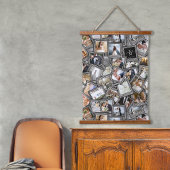 結婚のKeepsake 30フォトコラージブラックID1065 Han 吊り下げ型タペストリー