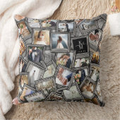 結婚のKeepsake 30 Photo Collage Black ID1065 Thr クッション (ブランケット)