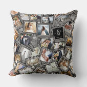 結婚のKeepsake 30 Photo Collage Black ID1065 Thr クッション (正面)