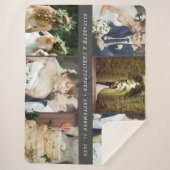 結婚のKeepsake 6正方形フォトコラージュ シェルパブランケット (正面)