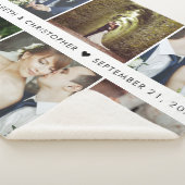 結婚のKeepsake 6正方形フォトコラージュ シェルパブランケット (3/4)