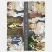 結婚のKeepsake 6正方形フォトコラージュ フリースブランケット (正面)