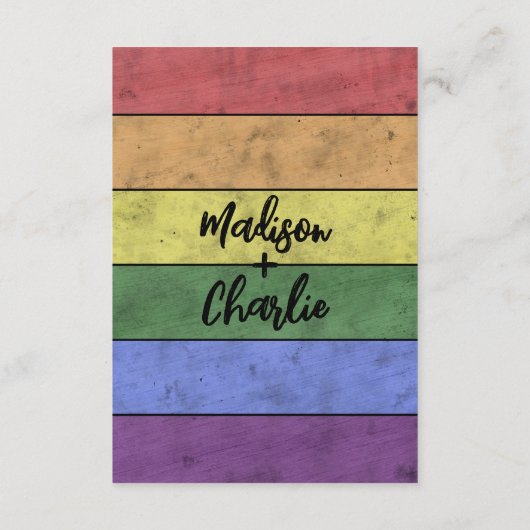 結婚のLGBTフラグプライドヴィンテージエンクロージャカード エンクロージャーカード (裏面)