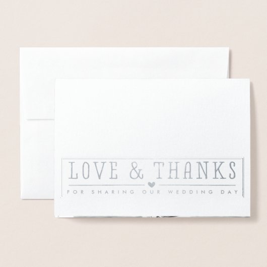 結婚のLOVEと新感謝してい規写真ファンシー贅沢 箔カード (封筒付き正面)