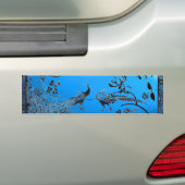 結婚のLOVE BIRDS黒と青 バンパーステッカー (車上)