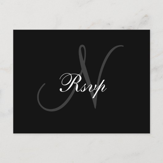 結婚のMonogram N RSVPポストカード インビテーションポストカード (正面)