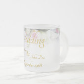 結婚のMug -カラフルのブーケ結婚付き花嫁 フロストグラスマグカップ (正面右)
