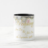 結婚のMug -カラフルのブーケ結婚付き花嫁 マグカップ (中央)