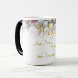 結婚のMug -カラフルのブーケ結婚付き花嫁 モーフィングマグカップ