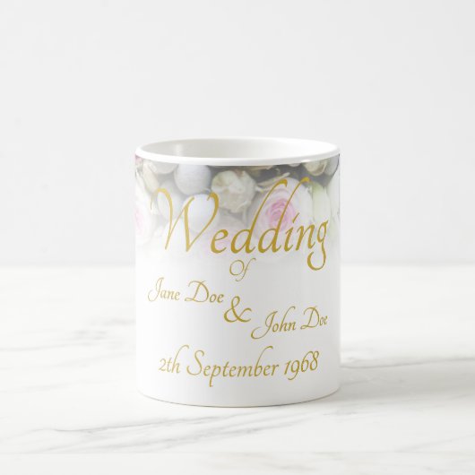 結婚のMug -カラフルのブーケ結婚付き花嫁 モーフィングマグカップ (中央)