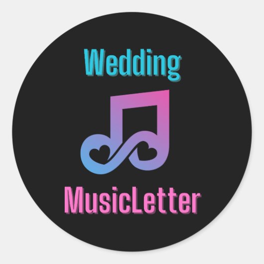 結婚のMusicLetterロゴシール ラウンドシール (正面)