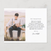 結婚のPhoto Loveハートサンキューカード (裏面)