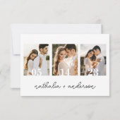 結婚のQrコードシンプルモダンスクリプト 出欠カード (裏面)