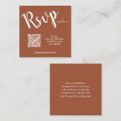 結婚のQRコードテラコッタ エンクロージャーカード (正面/裏面)