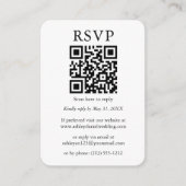 結婚のQRミニマルシンプル白黒RSVP エンクロージャーカード (正面)