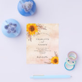 結婚のsunflowers boho pampas grass赤面予算 チラシ (シングル)
