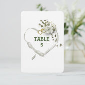 結婚のTabletop白いリボンハート 招待状 (スタンド正面)