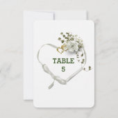 結婚のTabletop白いリボンハート 招待状 (裏面)