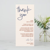 結婚のThank You & Menu Card メニュー (スタンド正面)