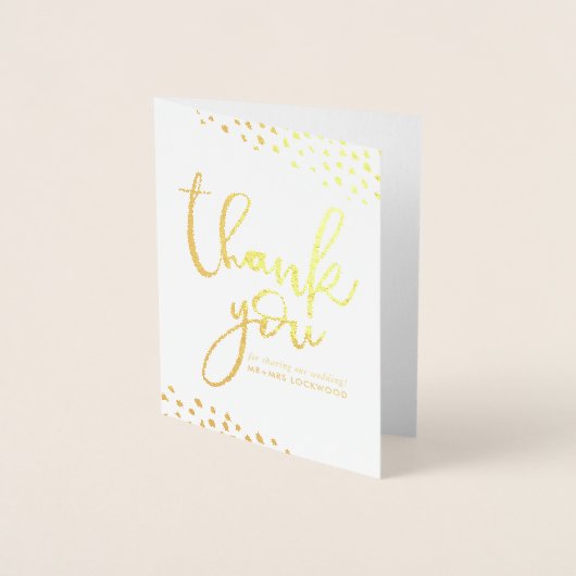 結婚のTHANKS YOU coule photo絵を描 abs script 箔カード (正面)