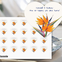 結婚のThanks You Message Bird of Paradise ハートシール
