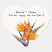 結婚のThanks You Message Bird of Paradise ハートシール (正面)