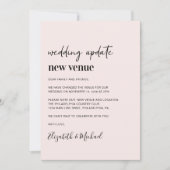 結婚のUpdate Pink New Venue 案内状 (正面)