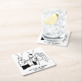 結婚のVicarはBridegroomに「I do」と言う。 スクエアペーパーコースター (インサイチュ)