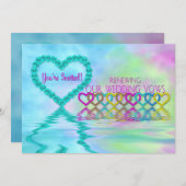 結婚のVows招待状の更新 – バラ/ハート 招待状 (正面/裏面)