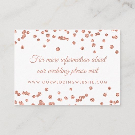 結婚のWebサイトの挿入バラ金ゴールドグリッター紙吹雪 エンクロージャーカード (正面)