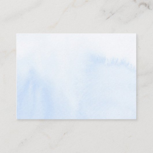 結婚のWebサイトほこりっぽい青い白い花 名刺 (裏面)