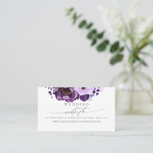 結婚のWebサイトナス紫の花 名刺 (スタンド正面)