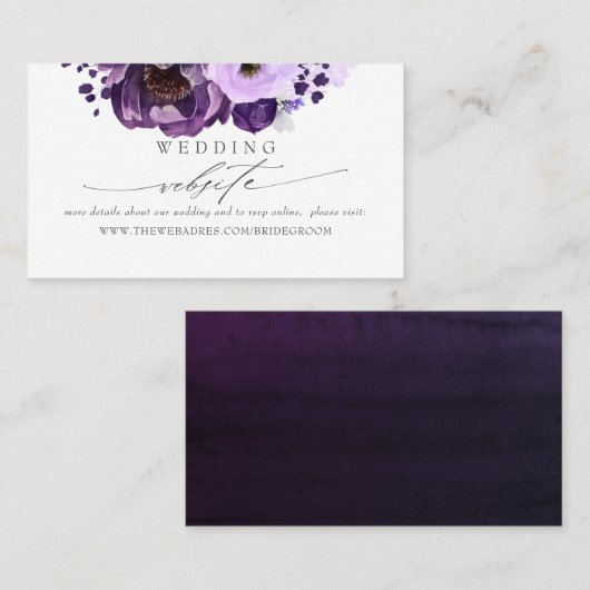 結婚のWebサイトナス紫の花 名刺 (正面/裏面)