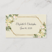 結婚のWebサイトバラフローラ金ゴールドフレーム幾何学的 エンクロージャーカード (裏面)