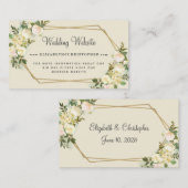 結婚のWebサイトバラフローラ金ゴールドフレーム幾何学的 エンクロージャーカード (正面/裏面)