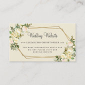 結婚のWebサイトバラフローラ金ゴールドフレーム幾何学的 エンクロージャーカード (正面)