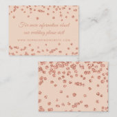 結婚のWebサイトバラ金ゴールドグリッター紙吹雪赤面 エンクロージャーカード (正面/裏面)