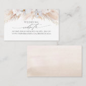 結婚のWebサイトホワイトトロピカルフラワーズ&パンパス 名刺 (正面/裏面)