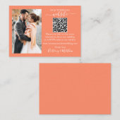 結婚のWebサイトミニマシンプルリストQRフォトサンゴ エンクロージャーカード (正面/裏面)